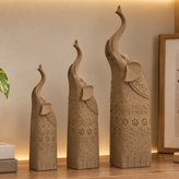 ست مجسمه فیل دکوری سه عددی طرح برجسته